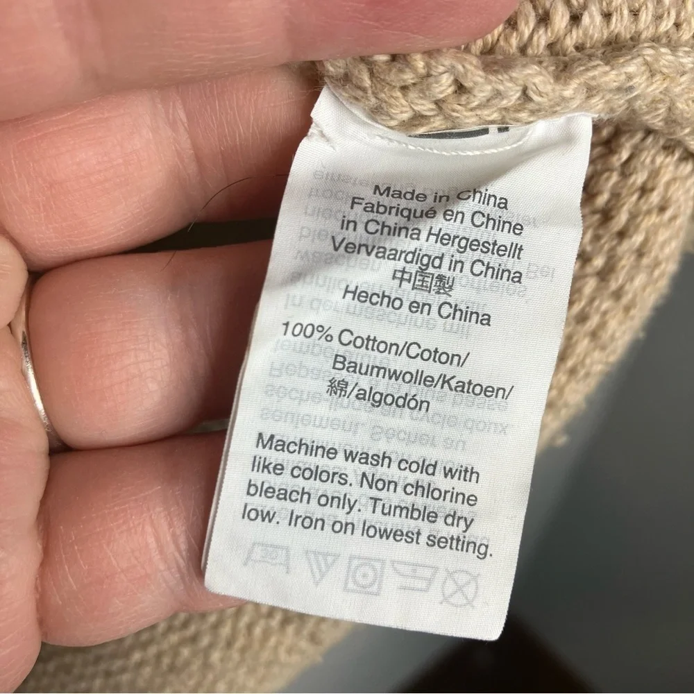 J. Crew Mercantile sweater tan neutral 100% cotton size medium‎